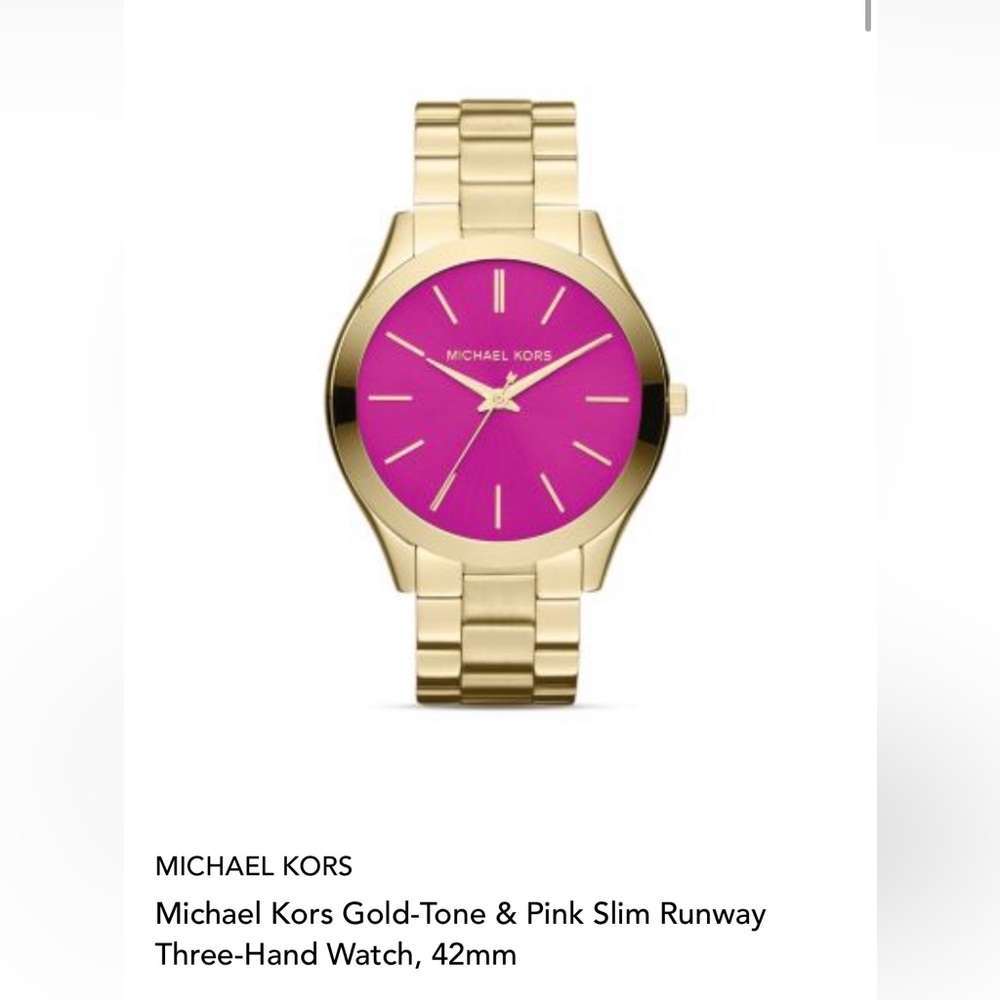 Michael Kors Slim Runway Gold and Pink Watch - 42mm - Used - Picture 15 of 15